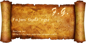 Fejes György névjegykártya