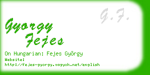 gyorgy fejes business card